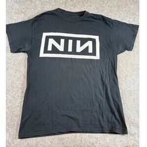 Nine Inch Nails NIN Shirt Mens Large Black Graphic Industrial Rock Band Tee Y2K